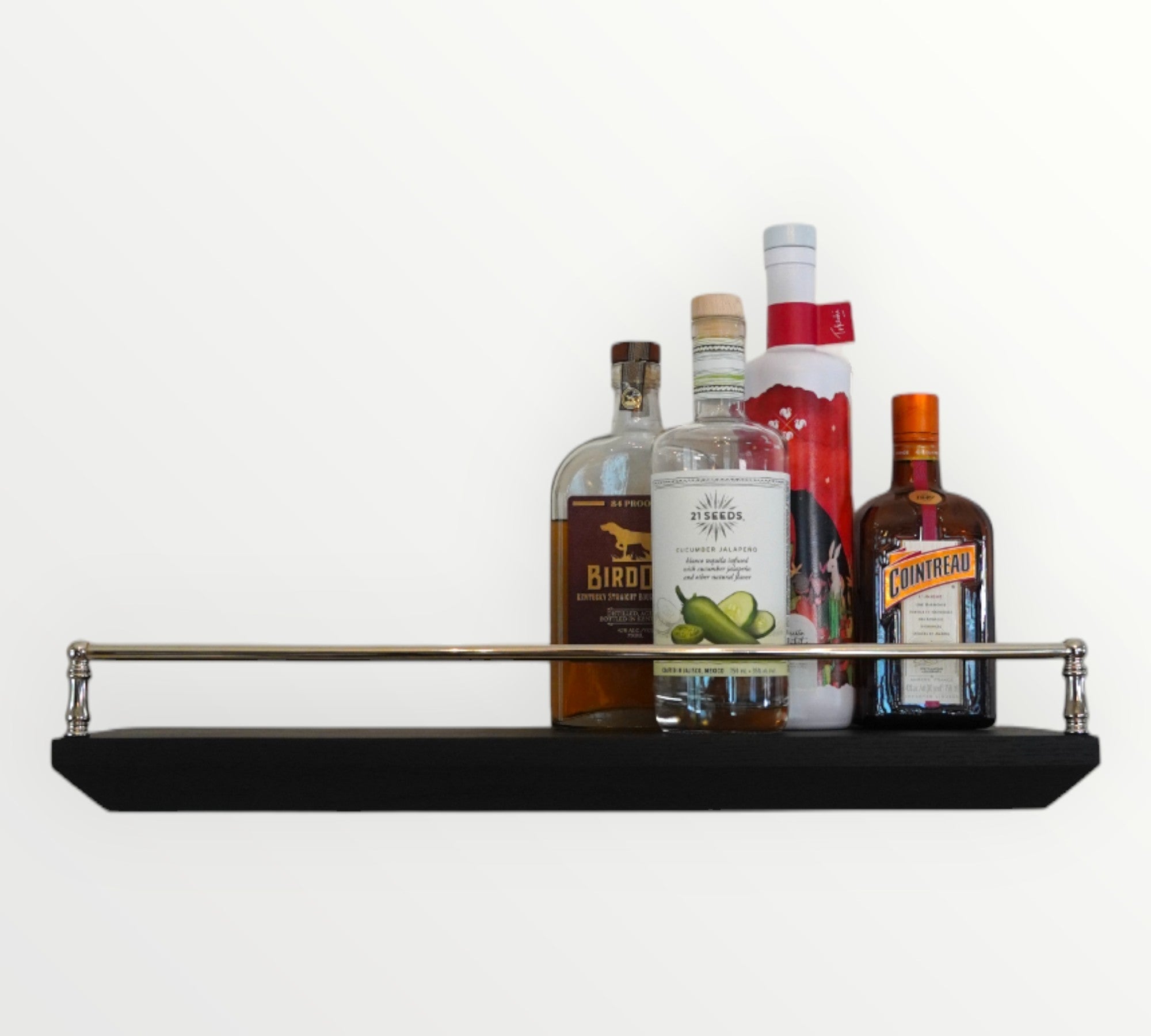 floating shelf with rail