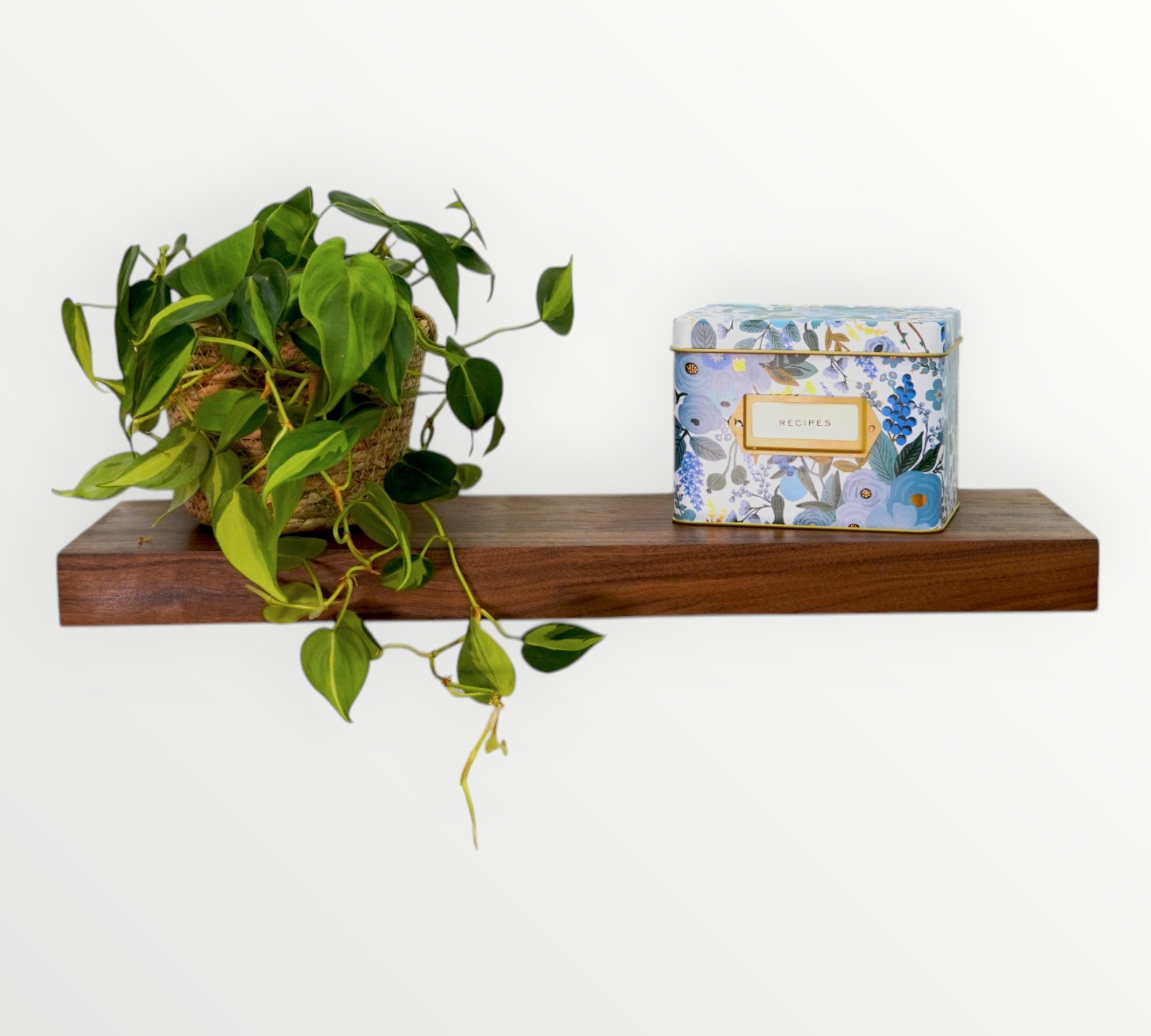 floating walnut shelf