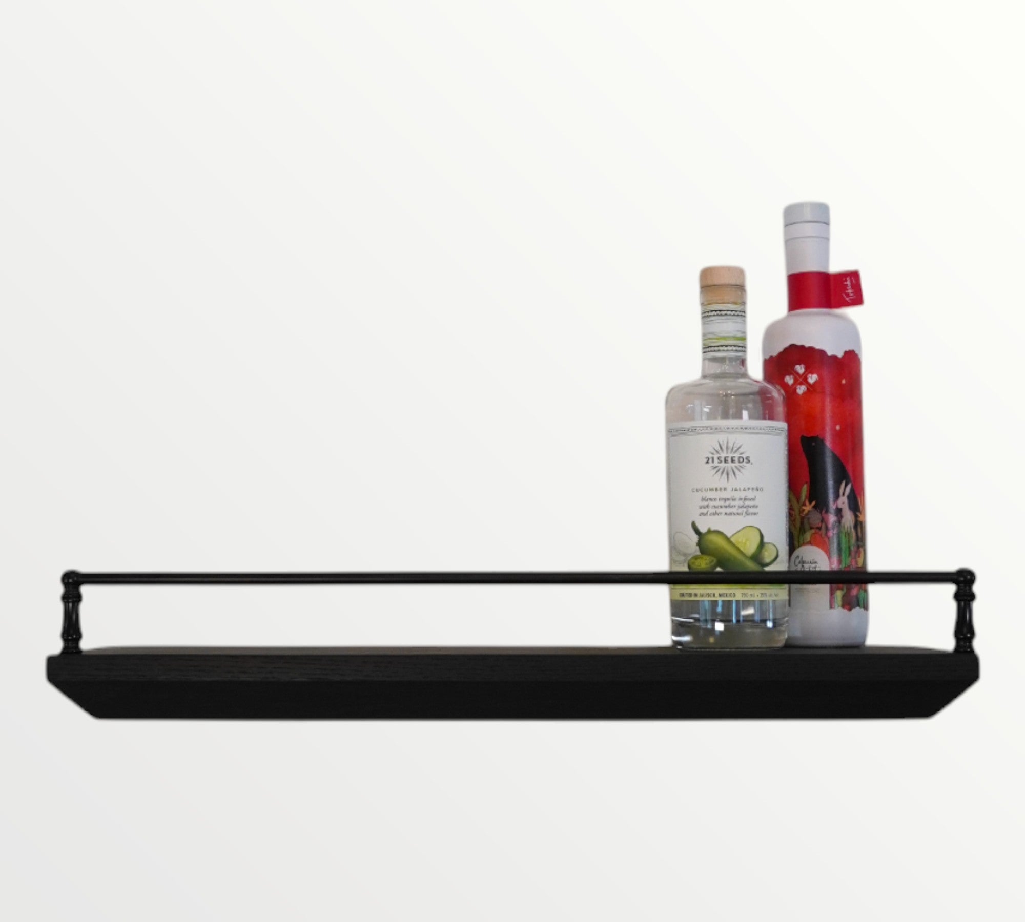 Black Oak Gallery Rail Floating Shelf