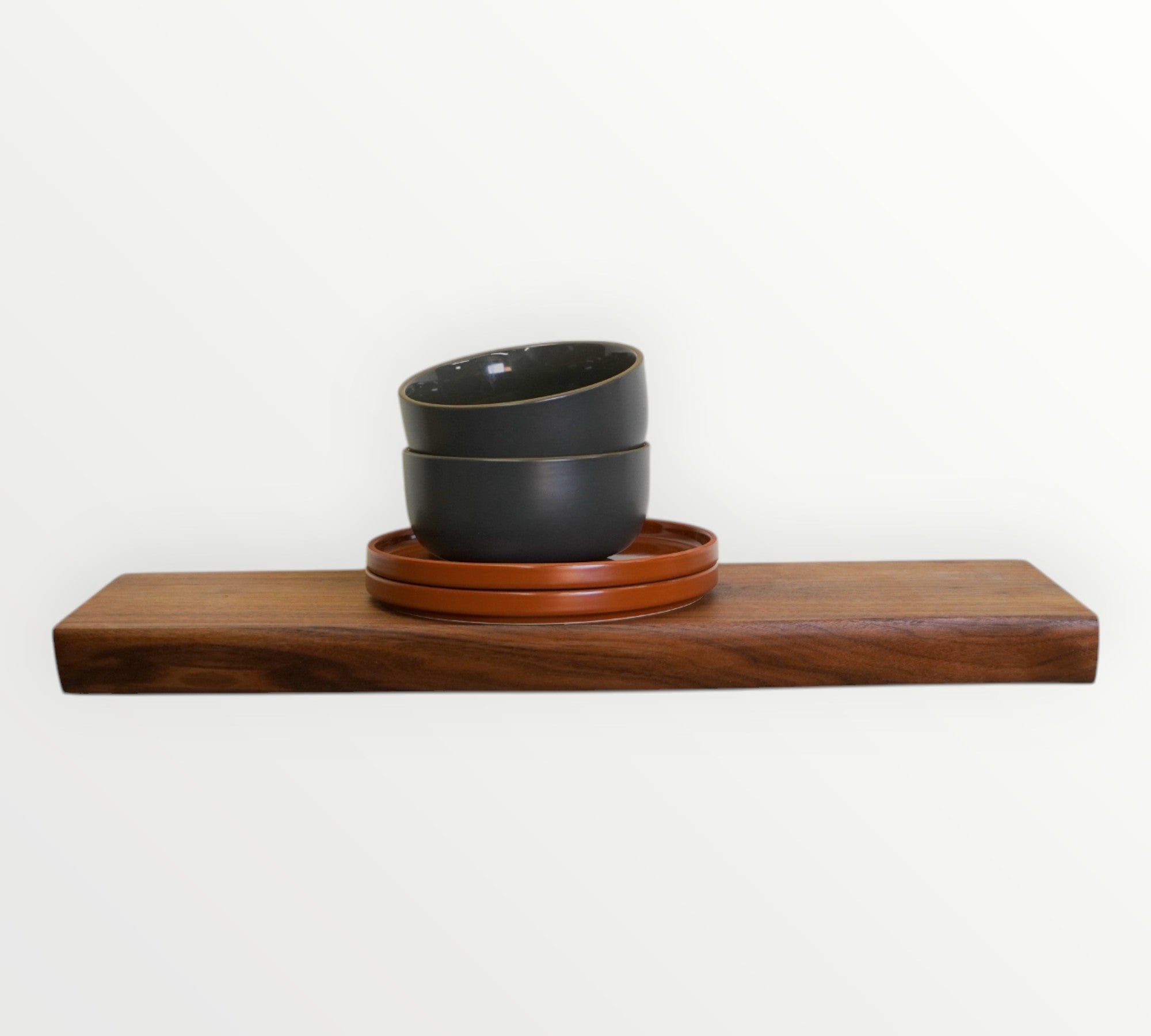 Walnut Live Edge Hardwood Floating Shelf