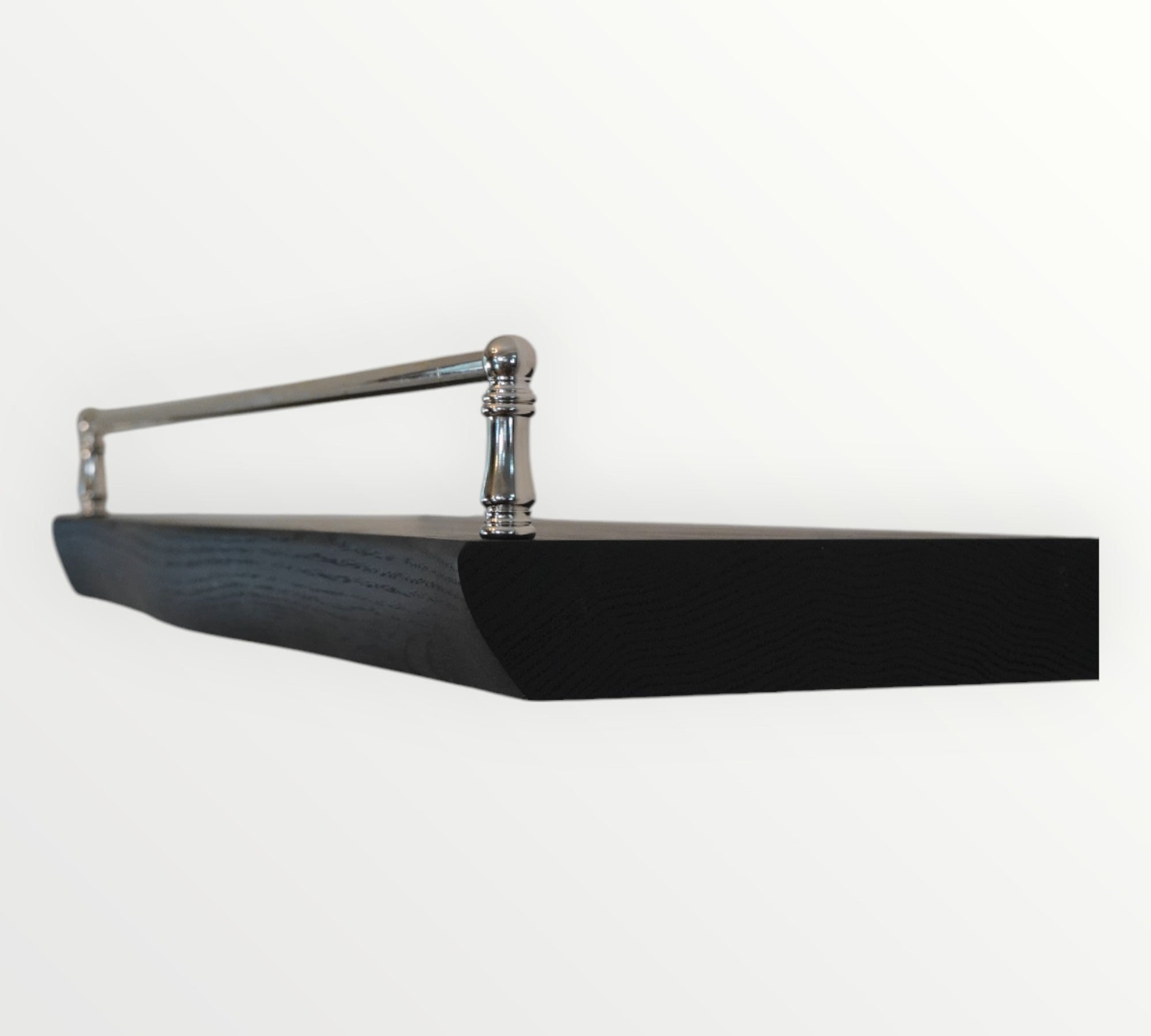 Black Oak Live Edge Gallery Rail Floating Shelf