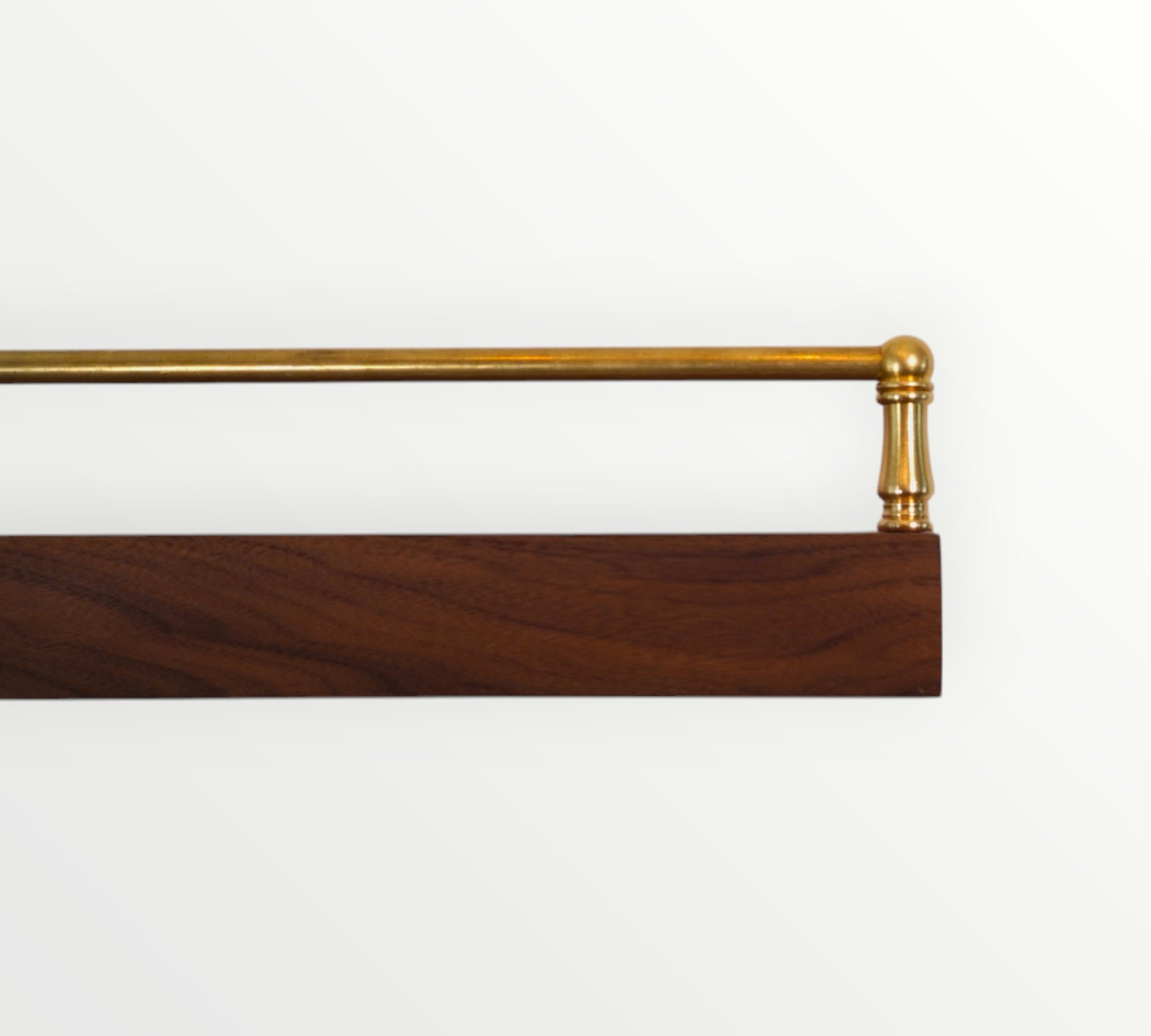 Walnut Solid Wood Floating Shelf with Gallery Rail