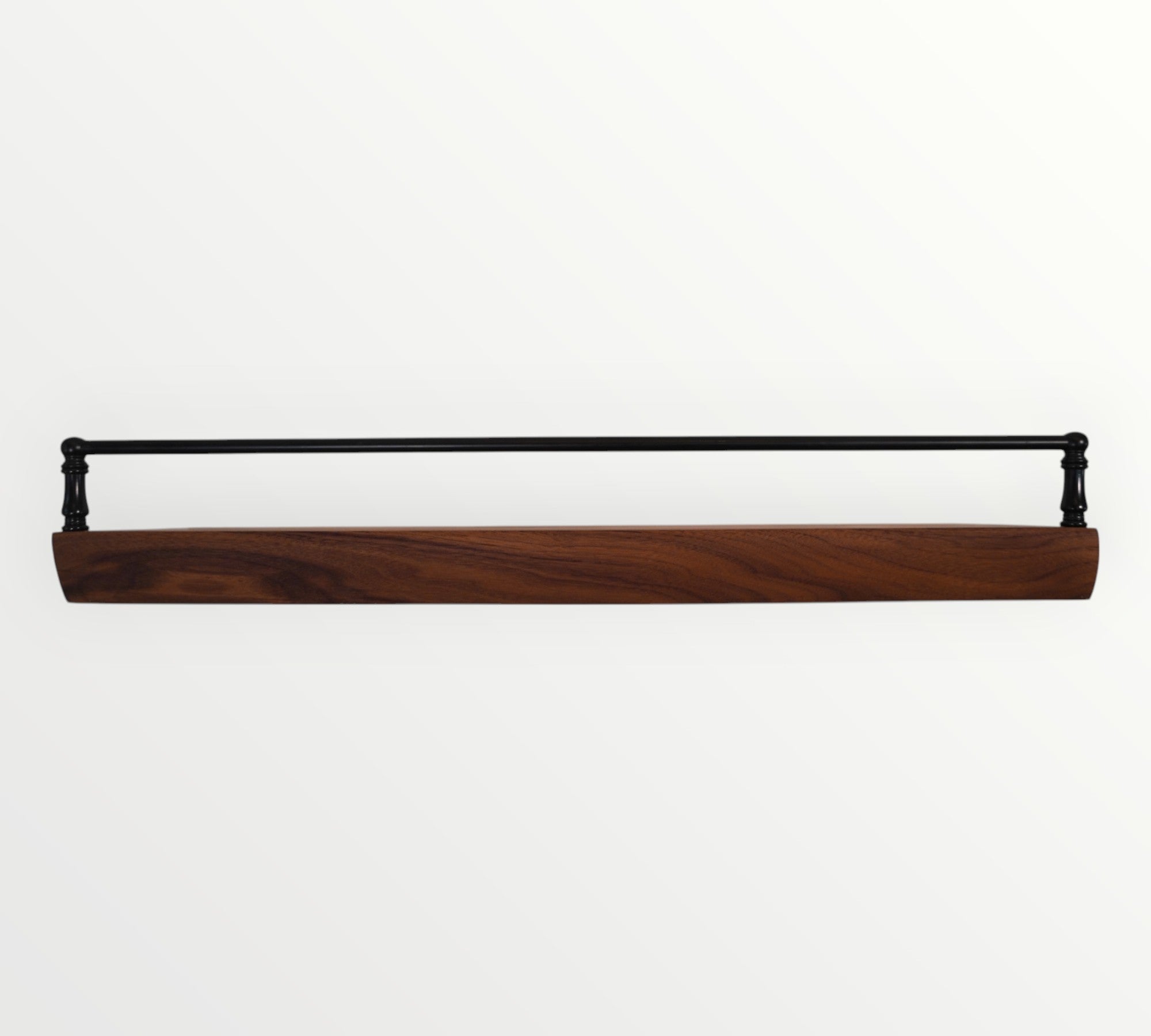 Walnut Live Edge Gallery Rail Floating Shelf