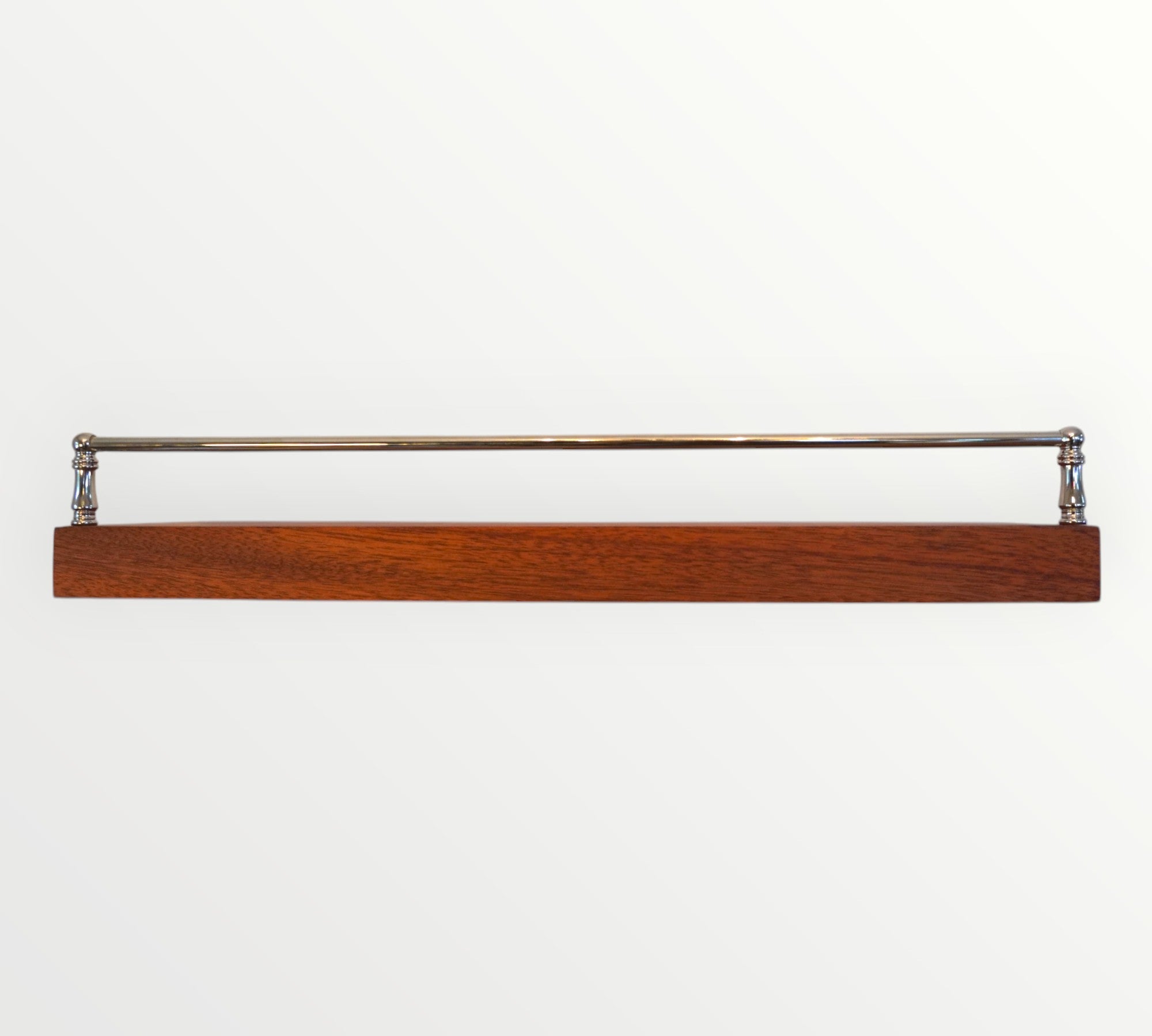 Mahogany Live Edge Gallery Rail Floating Shelf