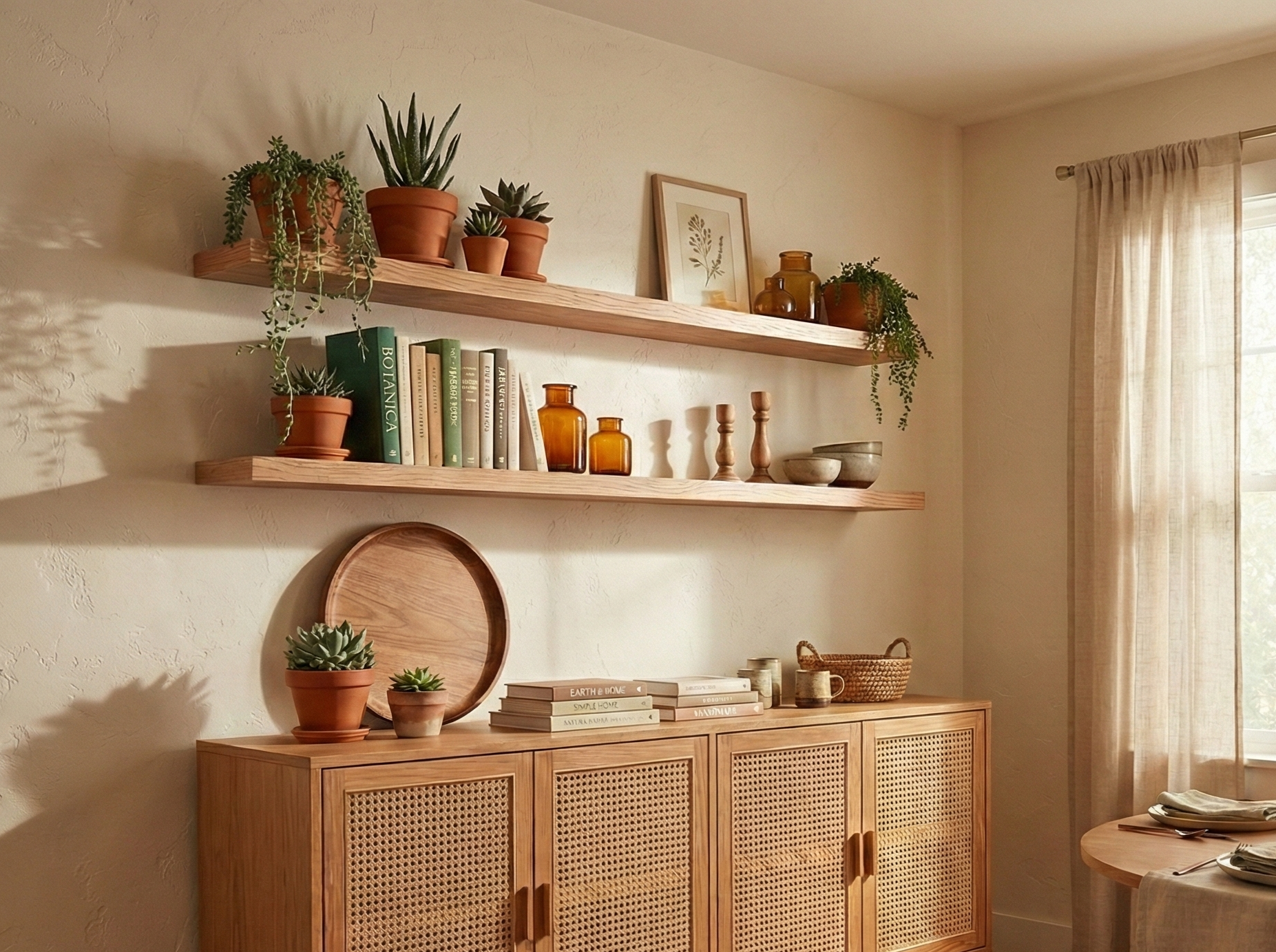 Red Oak hardwood sample from The Mortise & The Hare, showcasing rich grain and color for residential shelving.