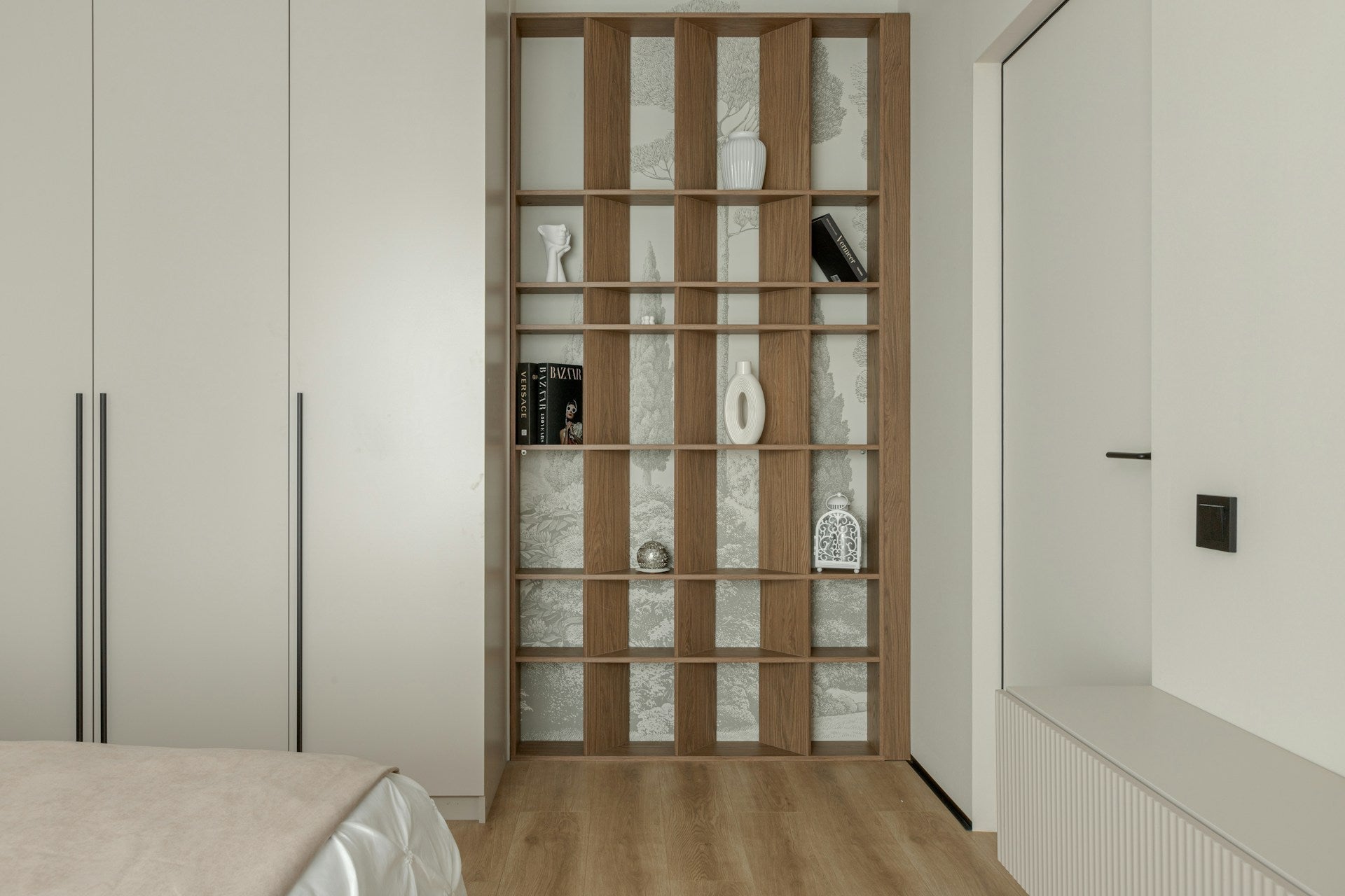 custom-depth wall shelf