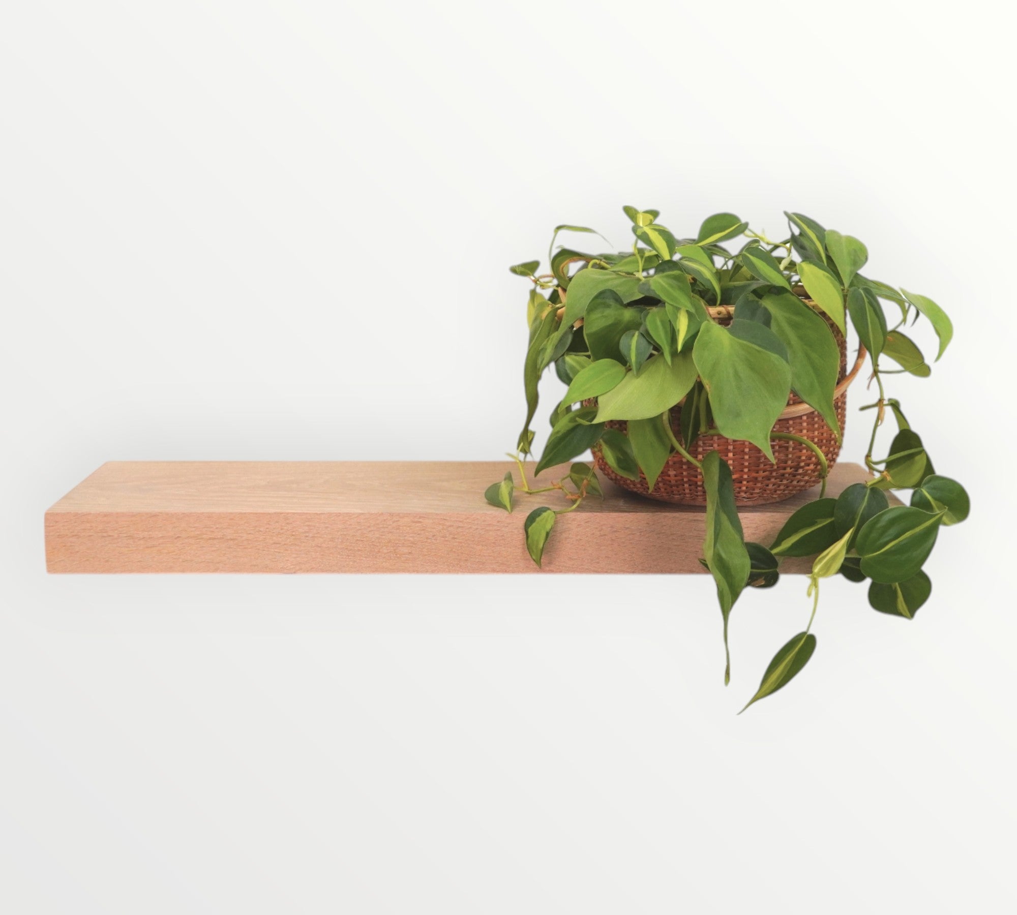 white oak floating shelf