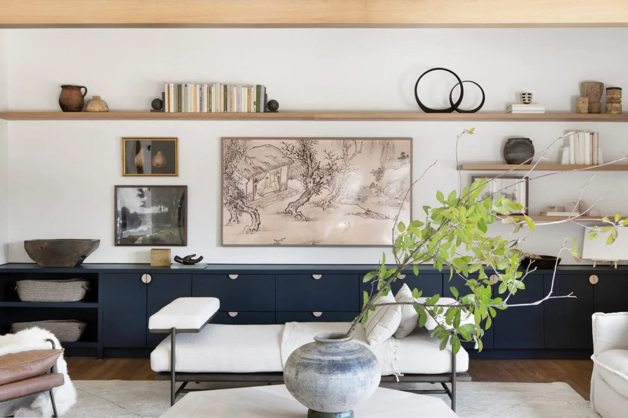 Living Room Floating Shelves