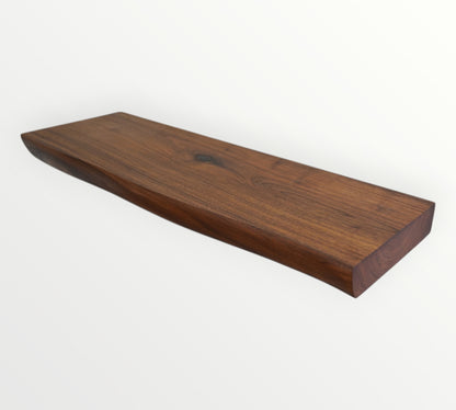 Walnut Live Edge Hardwood Floating Shelf