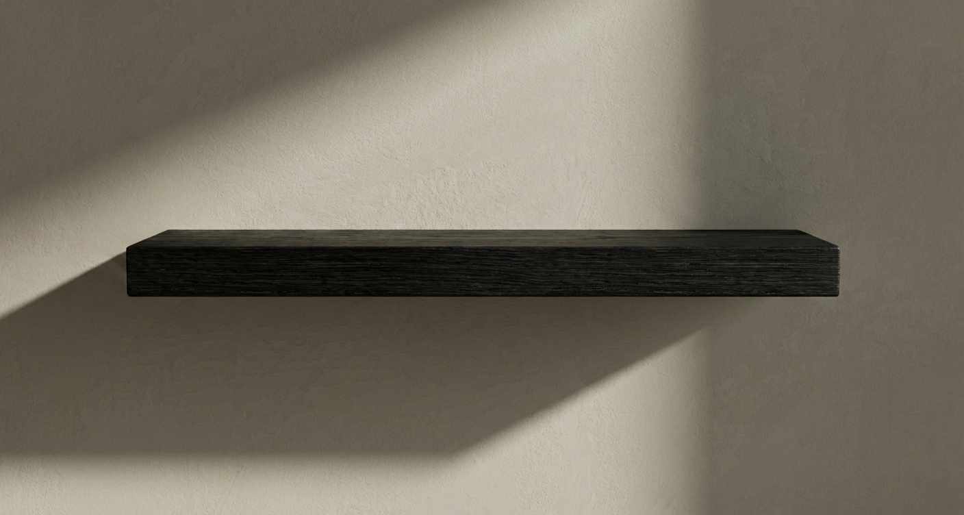 Solid Black Oak Floating Shelf