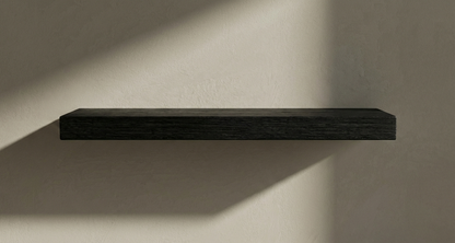 Solid Black Oak Floating Shelf