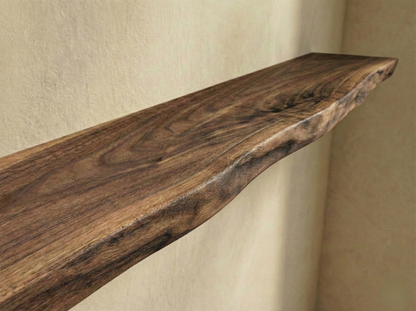 Solid Walnut Live Edge Floating Shelf