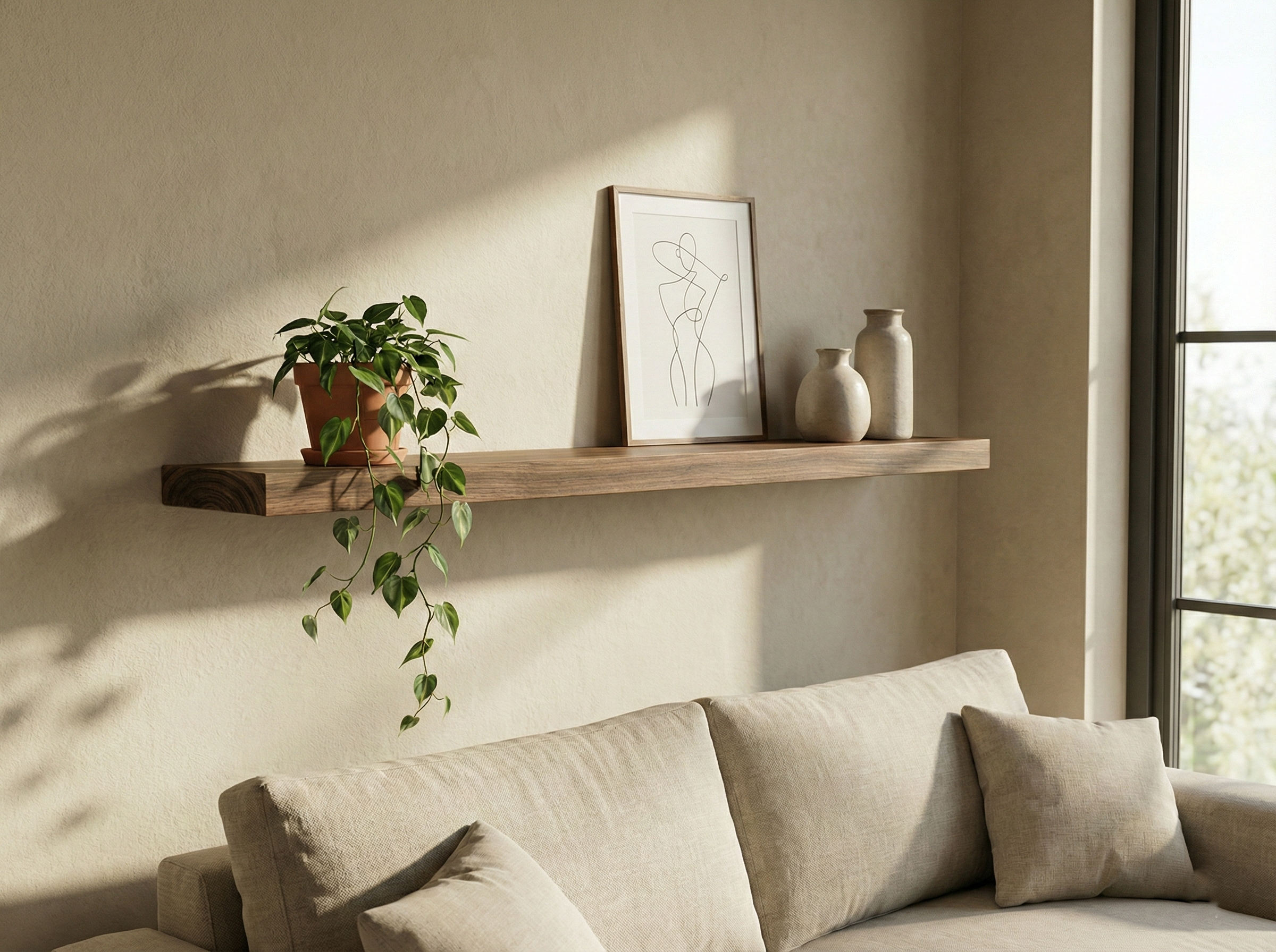 Solid Walnut Floating Shelf