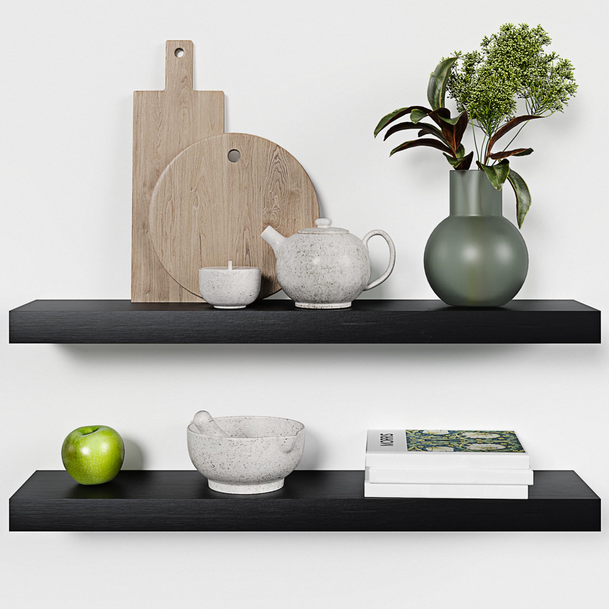 Black Oak Hardwood Floating Shelf - The Mortise & The Hare