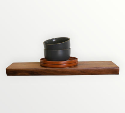 Walnut Live Edge Hardwood Floating Shelf