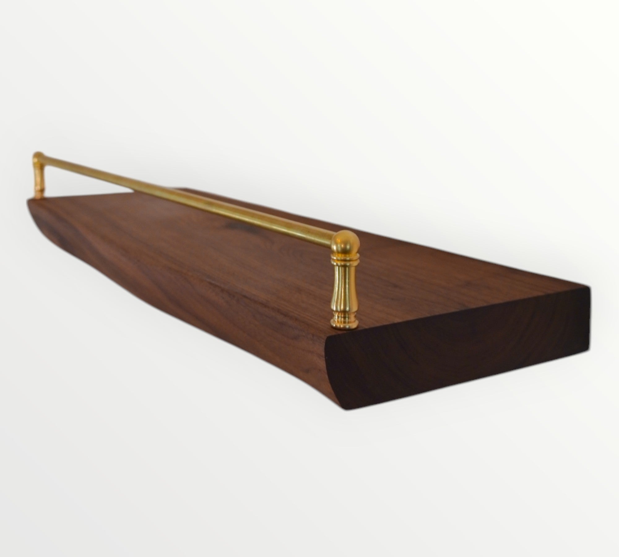 Walnut Live Edge Gallery Rail Floating Shelf