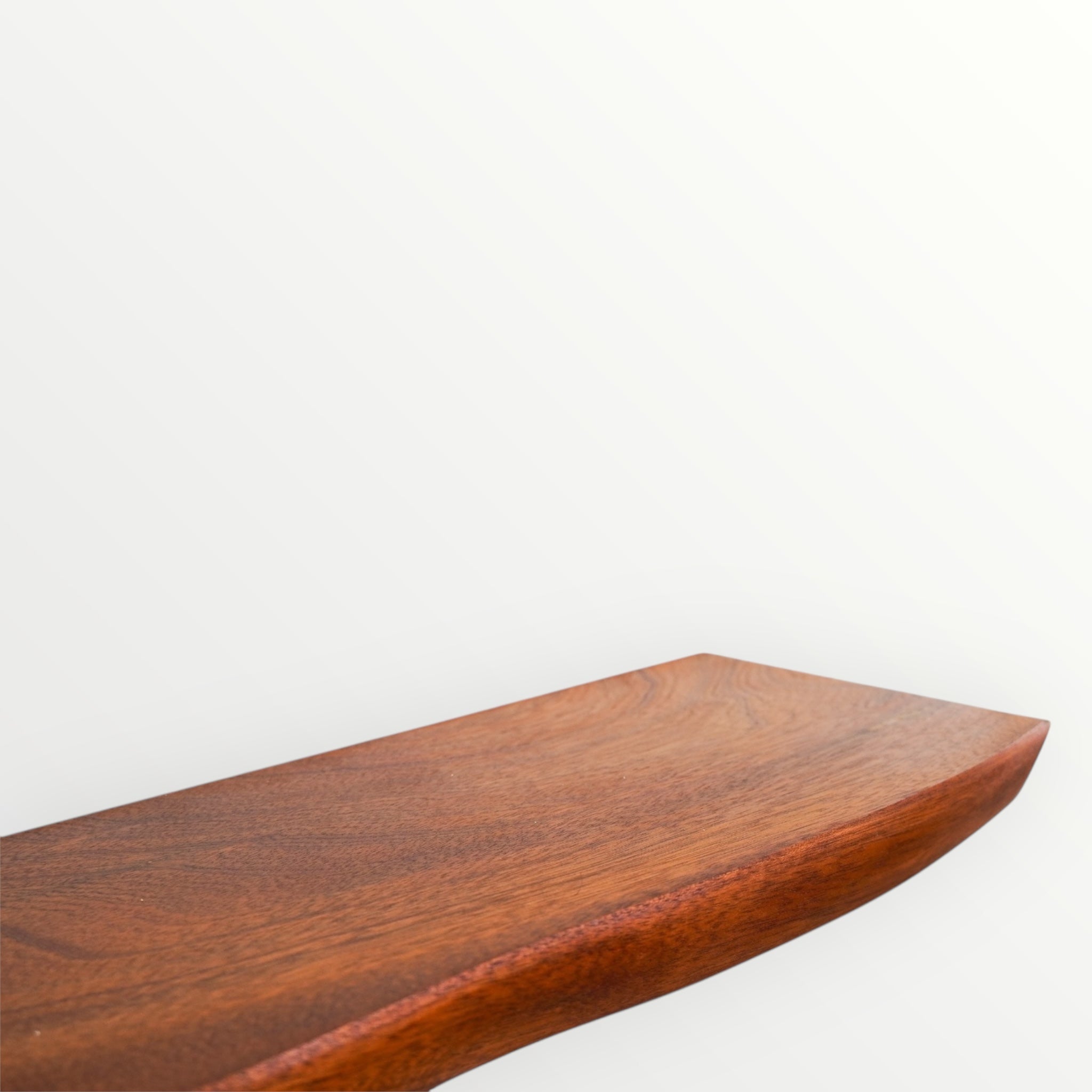 Mahogany Live Edge Hardwood Floating Shelf - The Mortise & The Hare