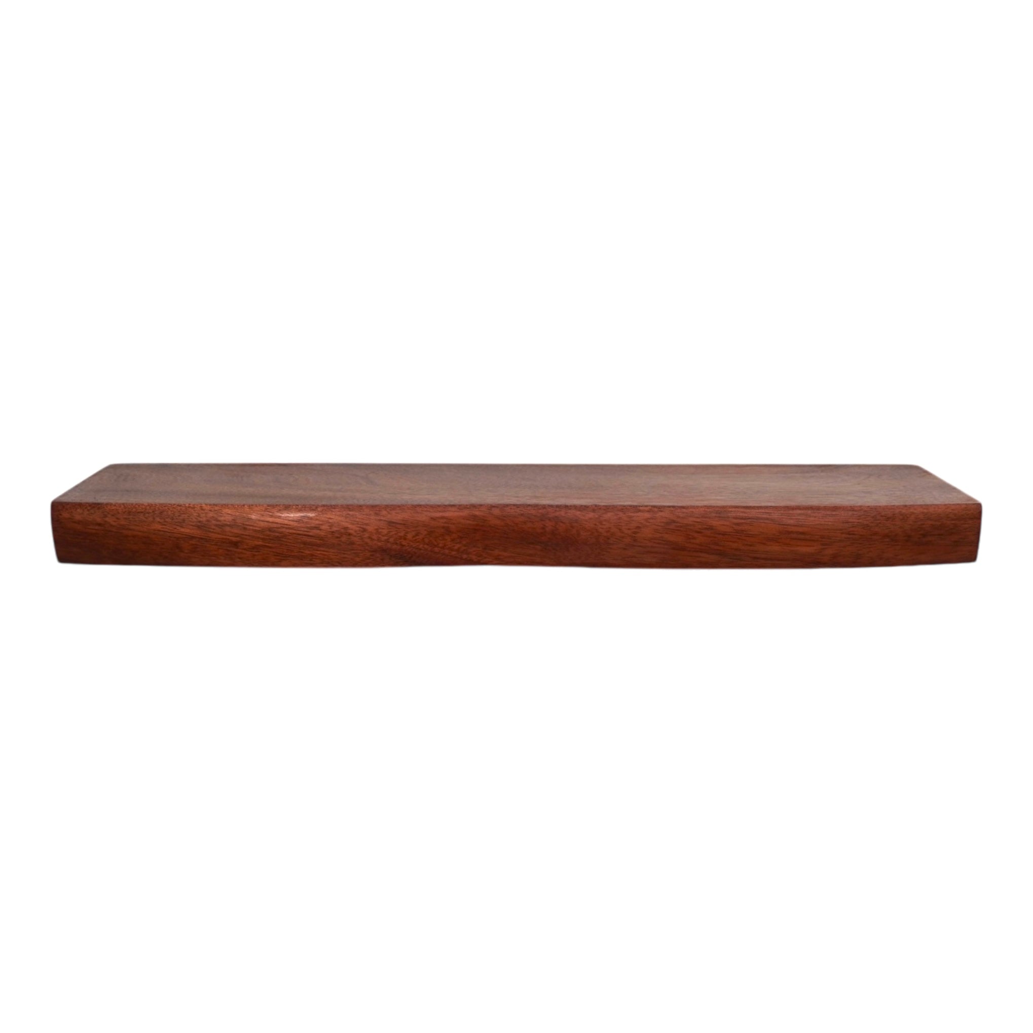 Mahogany Live Edge Hardwood Floating Shelf - The Mortise & The Hare