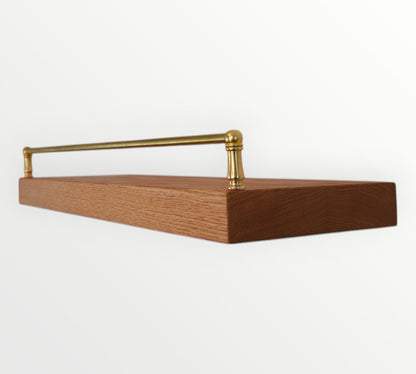 Red Oak Gallery Rail Floating Shelf
