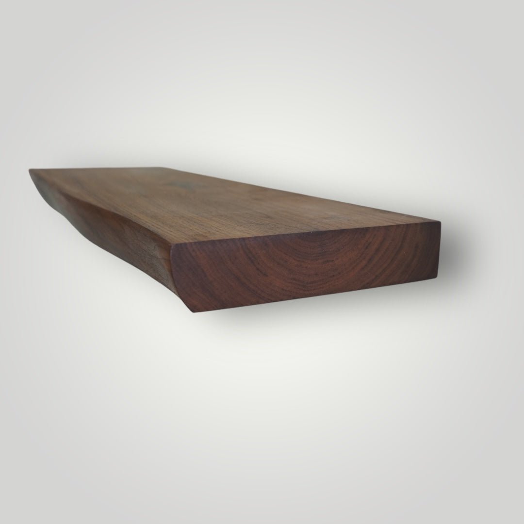 Walnut Live Edge Hardwood Floating Shelf - The Mortise & The Hare