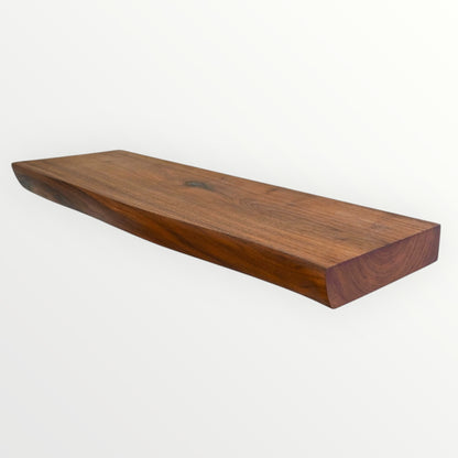 Walnut Live Edge Hardwood Floating Shelf - The Mortise & The Hare