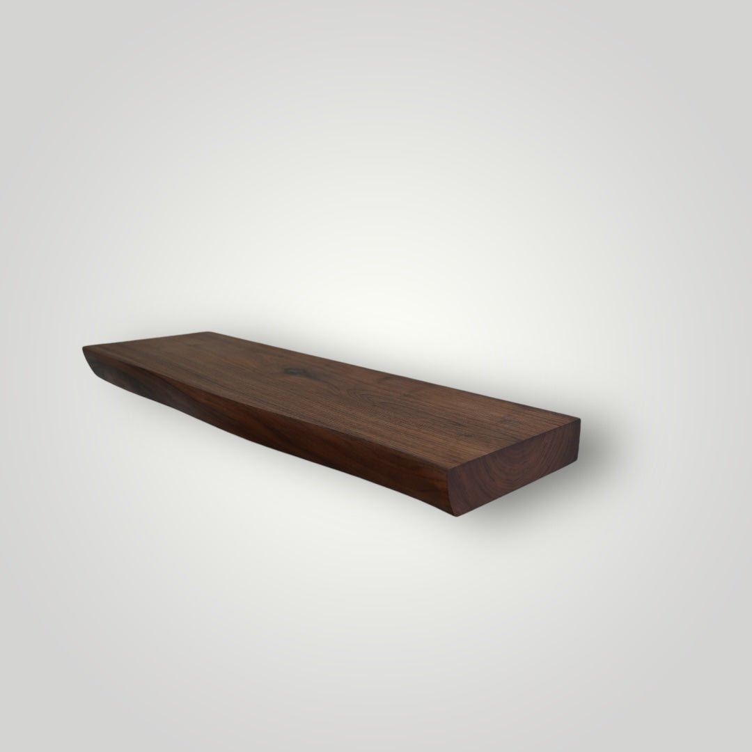 Walnut Live Edge Hardwood Floating Shelf - The Mortise & The Hare